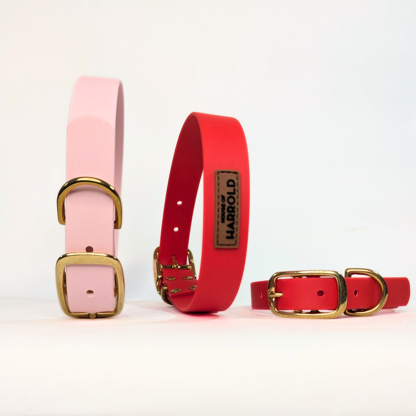 BayBond Collar Waterproof - Red in gallery position 1 with brass hardware, high quality material, anti-pull tech, House of Harrold quality