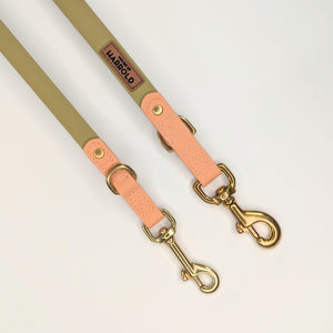 BayBond Adjustable Multi-Way Leash - Green with brass hardware, anti-pull technology, and high quality material by House of Harrold