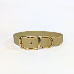BayBond Collar Waterproof - Green with brass hardware, textured vegan PVC, anti-pull design, gallery position 1, House of Harrold quality