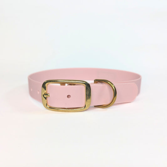 BayBond Collar Waterproof - Pink in gallery 1, vegan PVC, brass fittings, anti-pull tech, House of Harrold quality